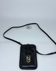 Porta telefono Fendi con porta tessere e porta monete incorporato nero