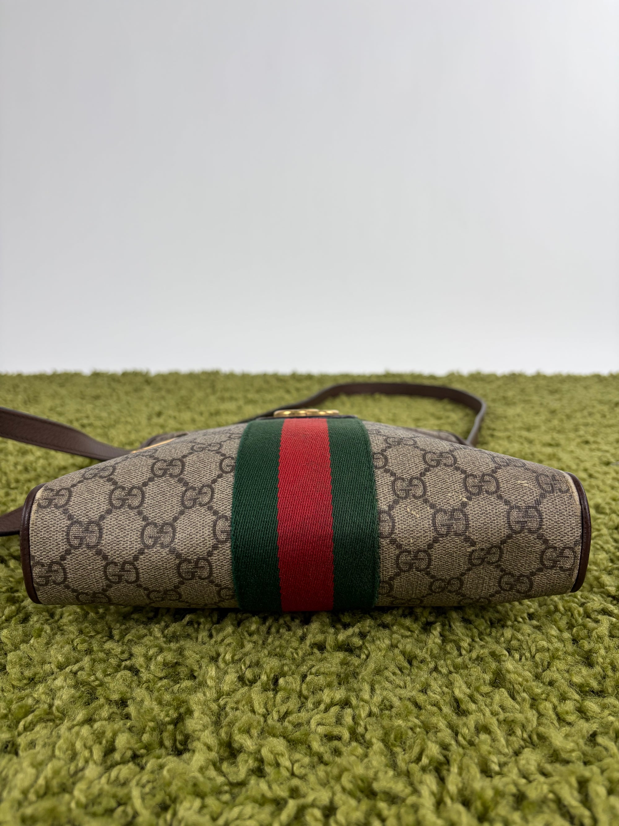 Borsello Gucci beige verde e rosso