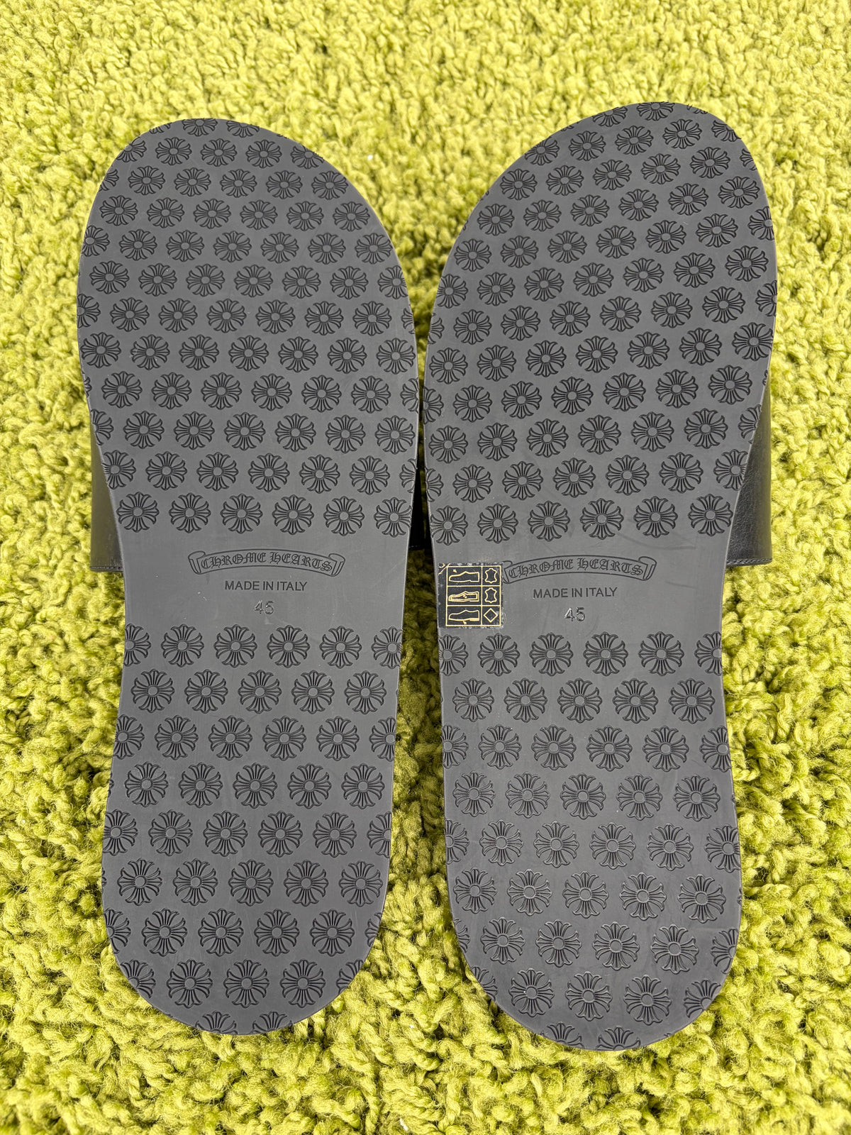 Sandali Slide Chrome Hearts in pelle Nero 45