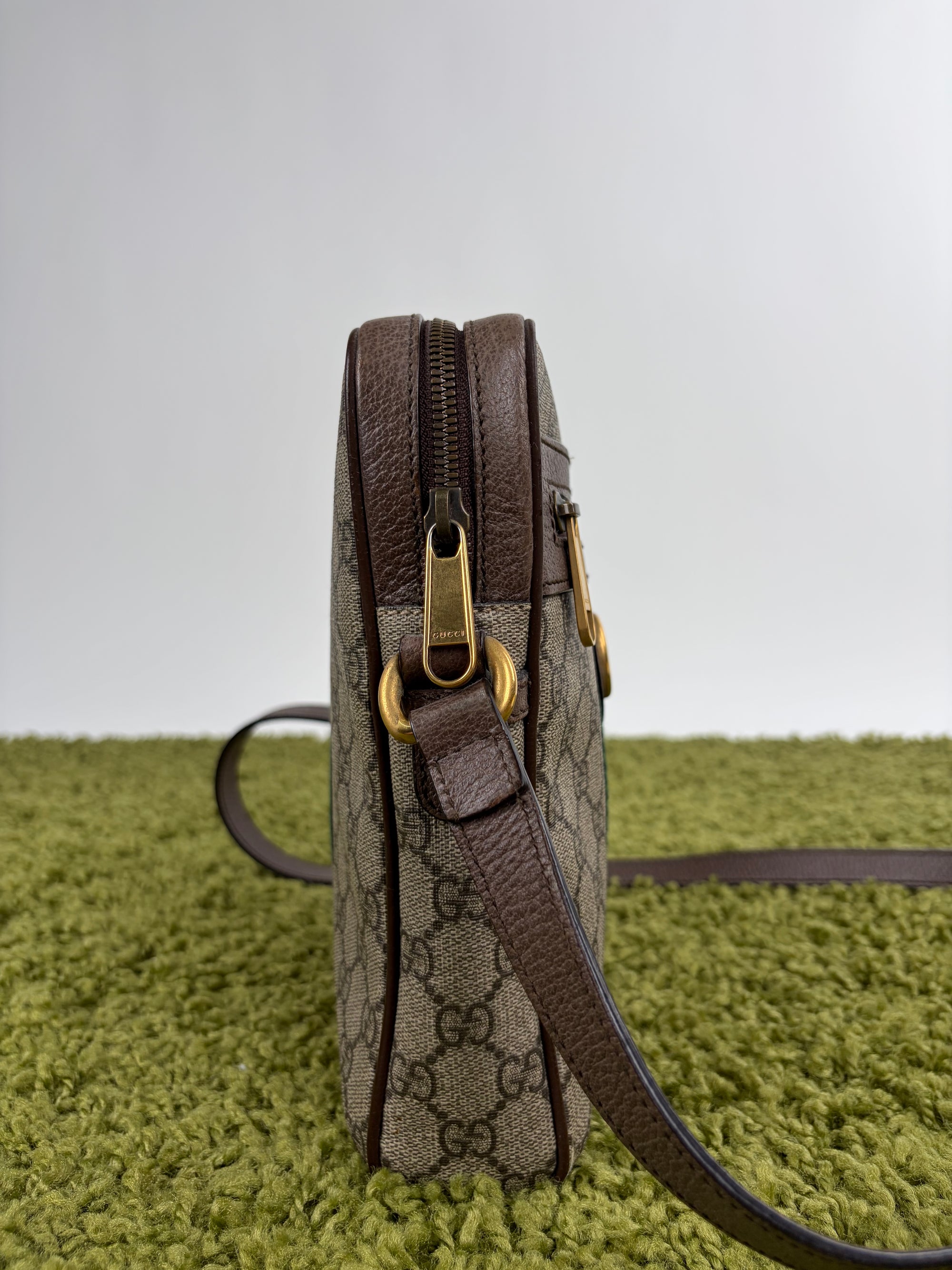 Borsello Gucci beige verde e rosso