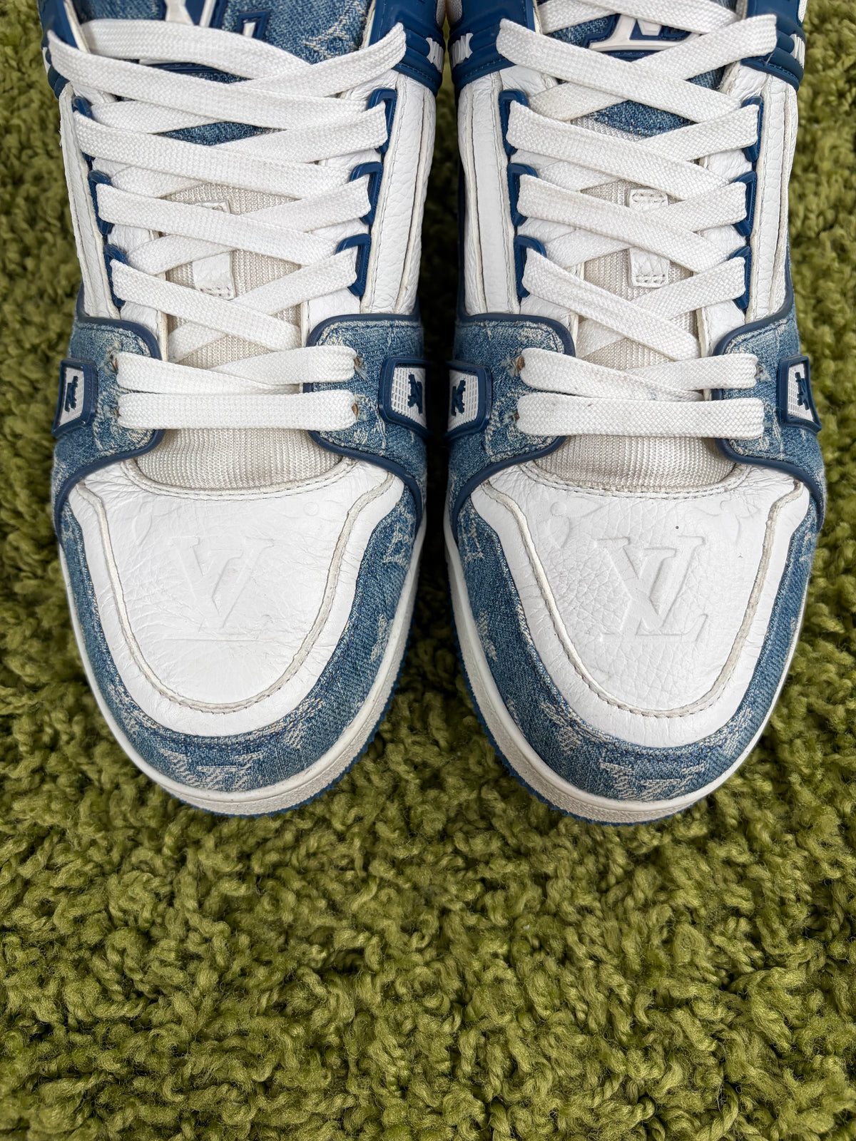 Louis Vuitton Trainer In Denim Blu 7.5
