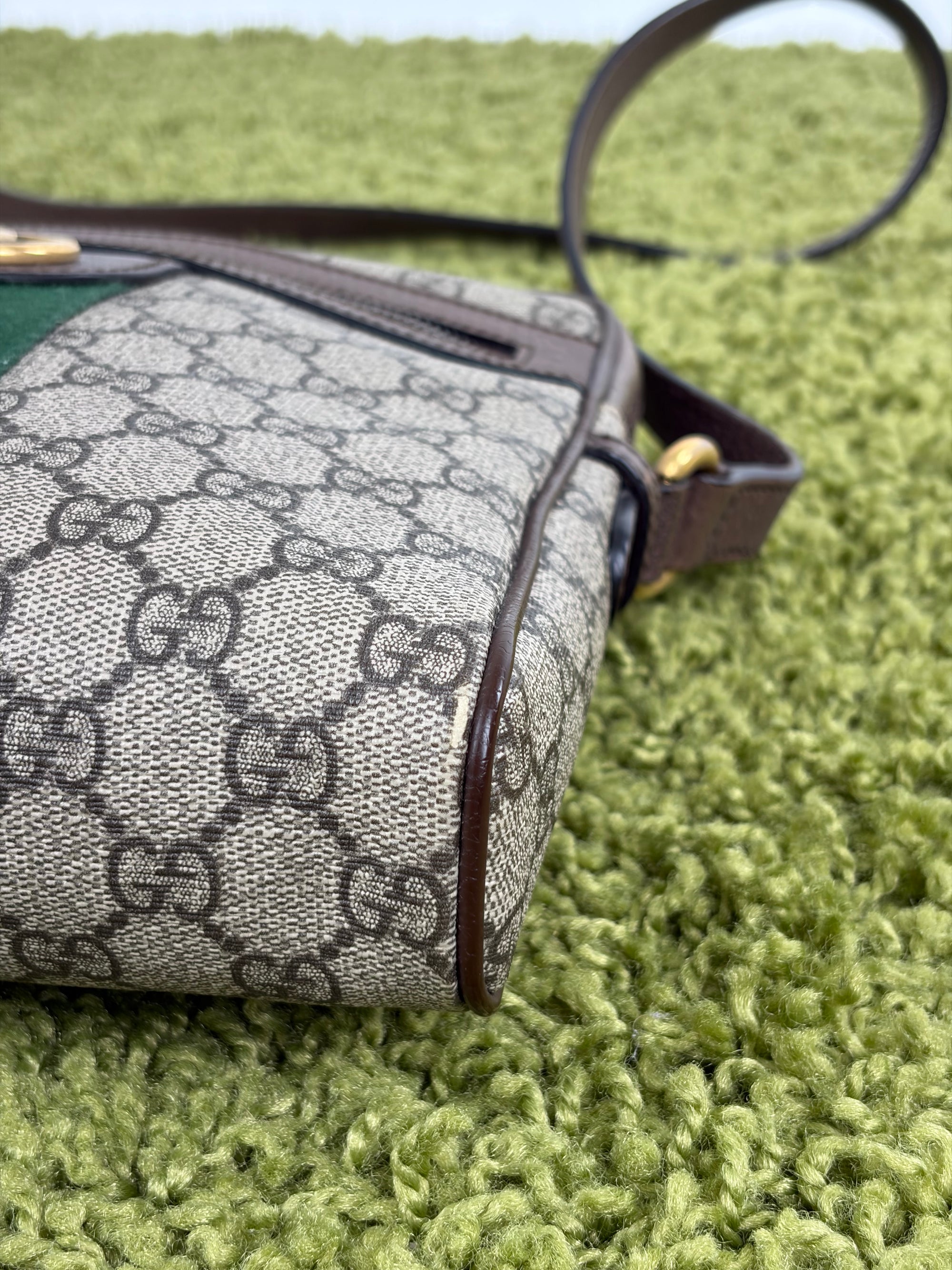 Borsello Gucci beige verde e rosso