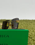 Occhiali da sole Bottega Veneta Neri con Montatura Oro BV1126S