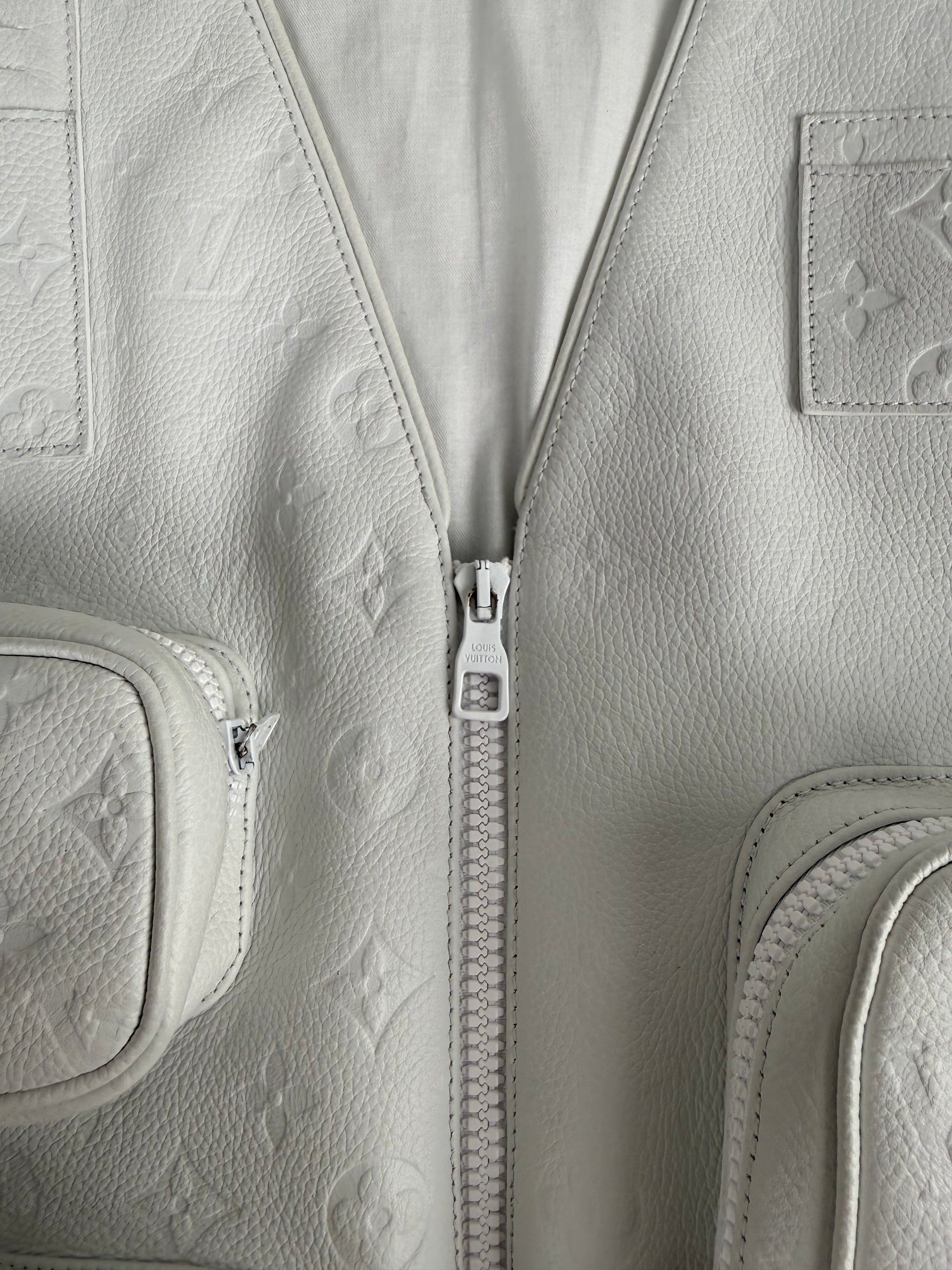 Gilet Louis Vuitton X Virgil Abloh in pelle Monogram Bianco 54