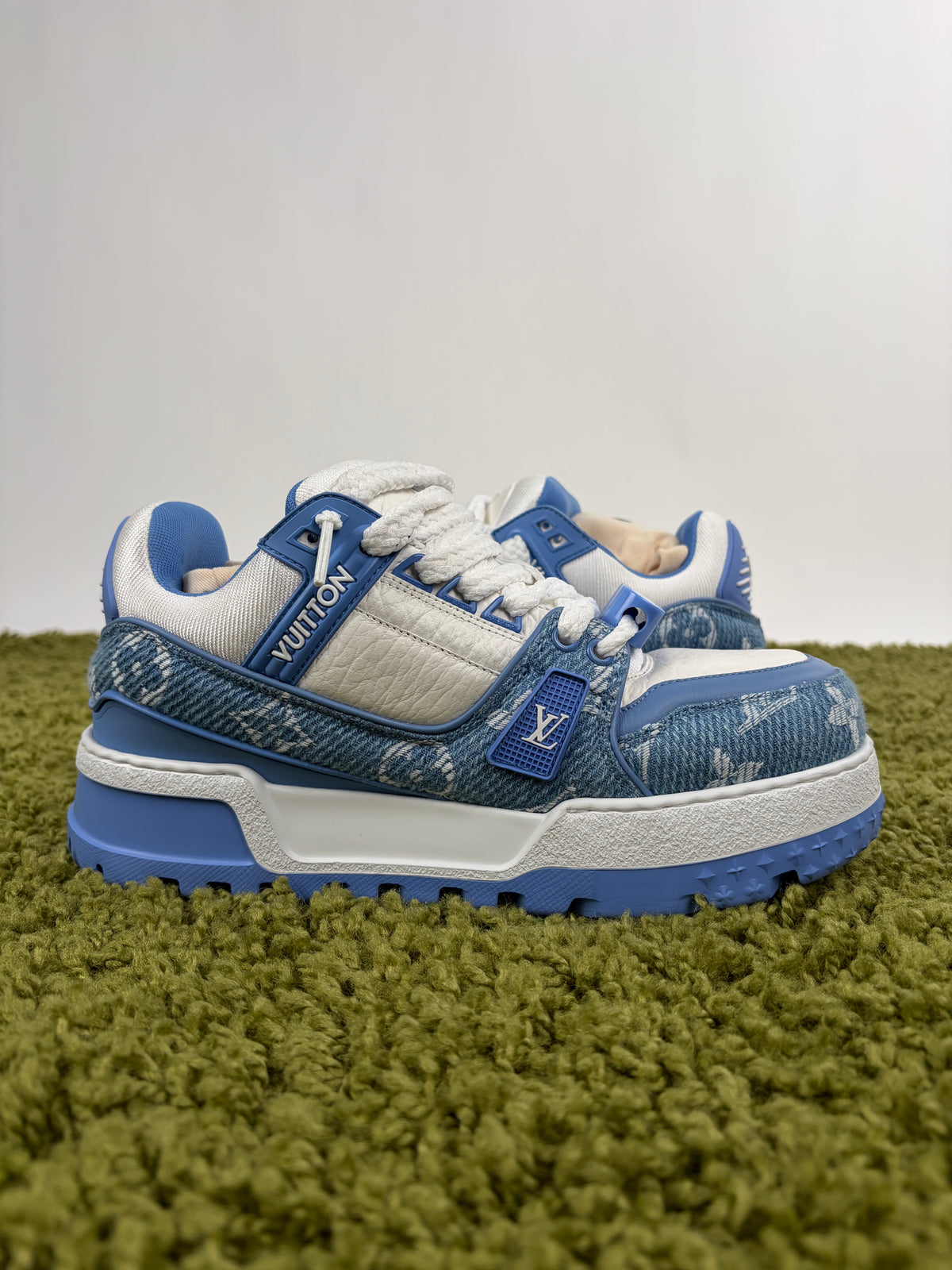Louis Vuitton Trainer Maxi in Denim azzurro 38