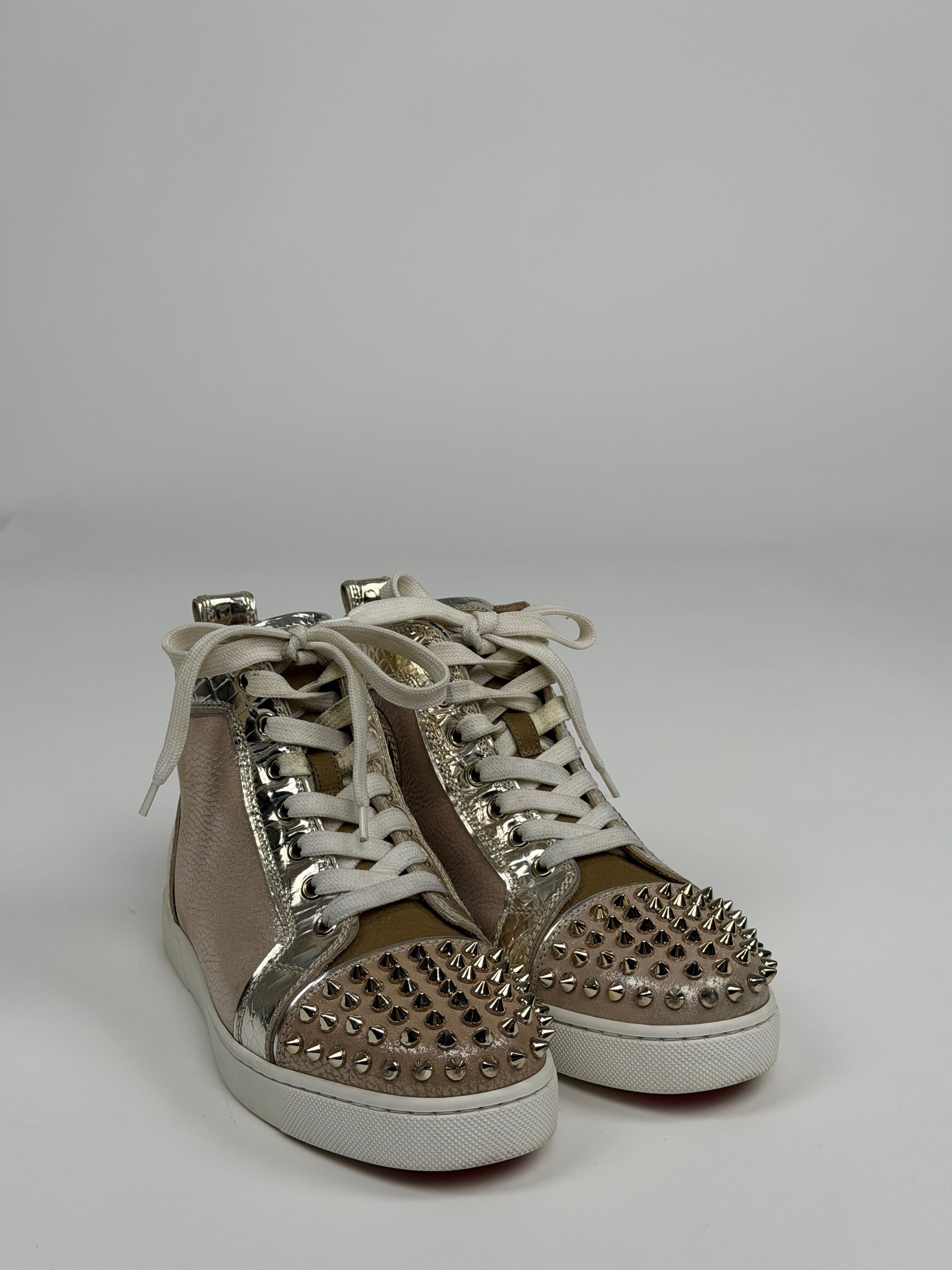 Louboutin alte Size 36 rosa argento e oro