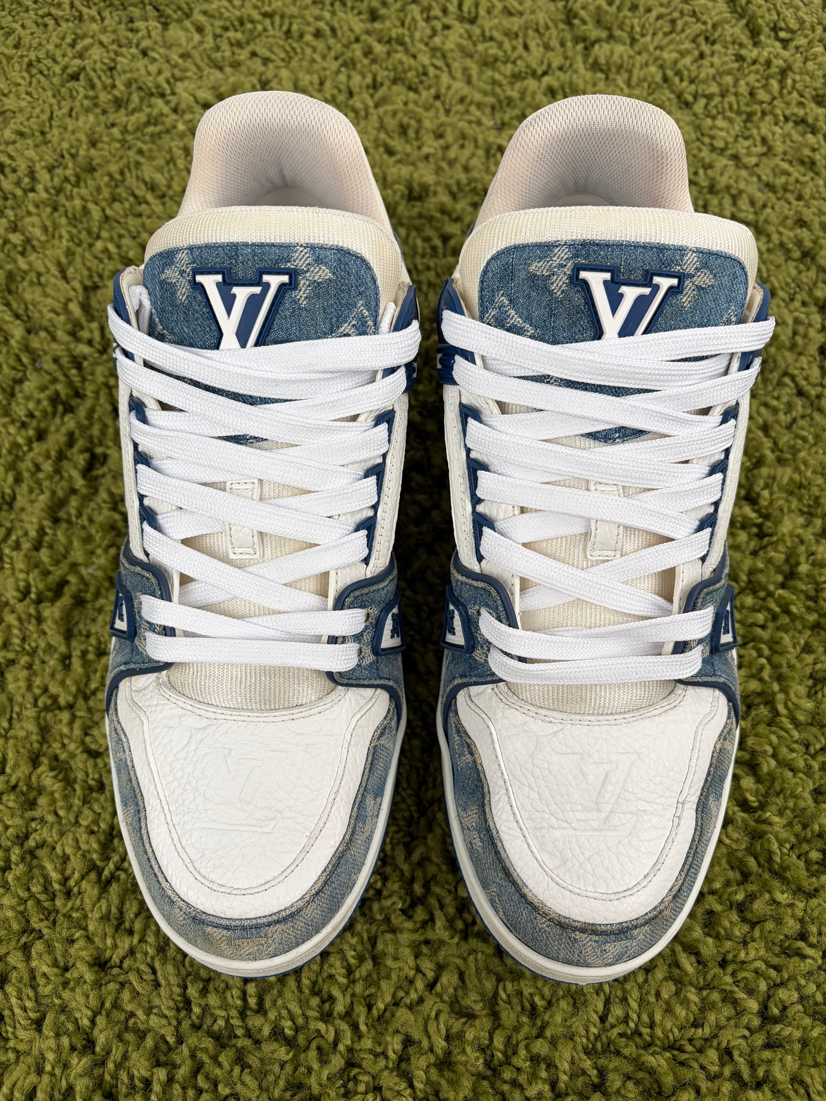 Louis Vuitton Trainer Denim Blu 8.5 - Second Hand Di Fiore