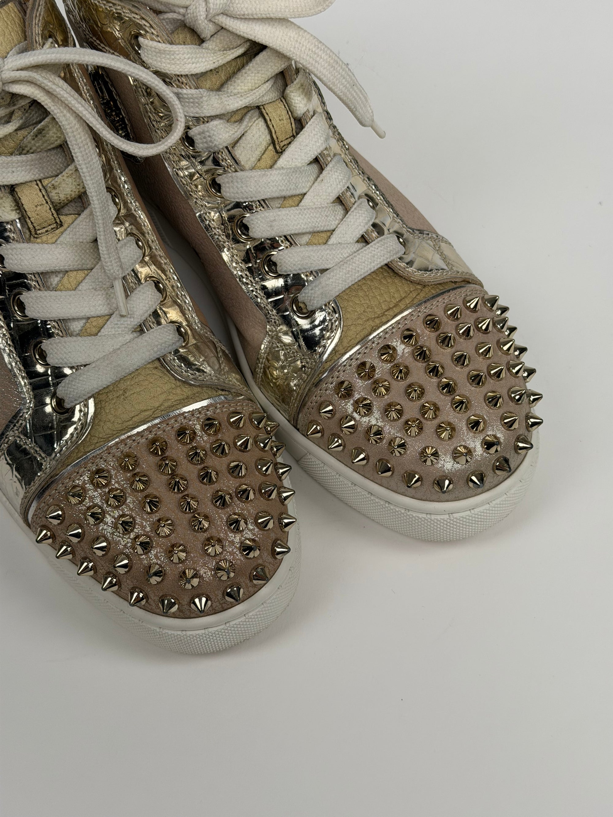 Louboutin alte Size 36 rosa argento e oro
