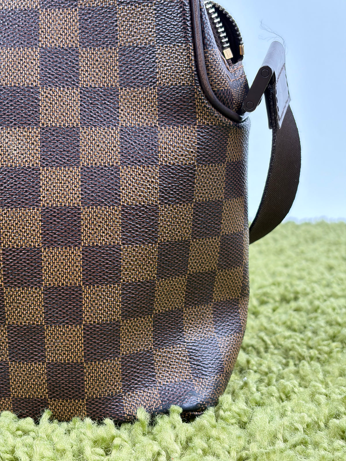 Marsupio Louis Vuitton Olav PM in tela Damier Marrone