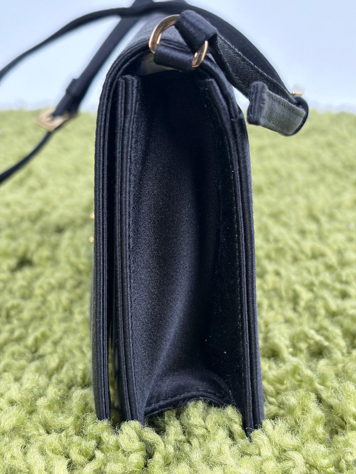 Borsa a spalla Prada Mini in raso Nero