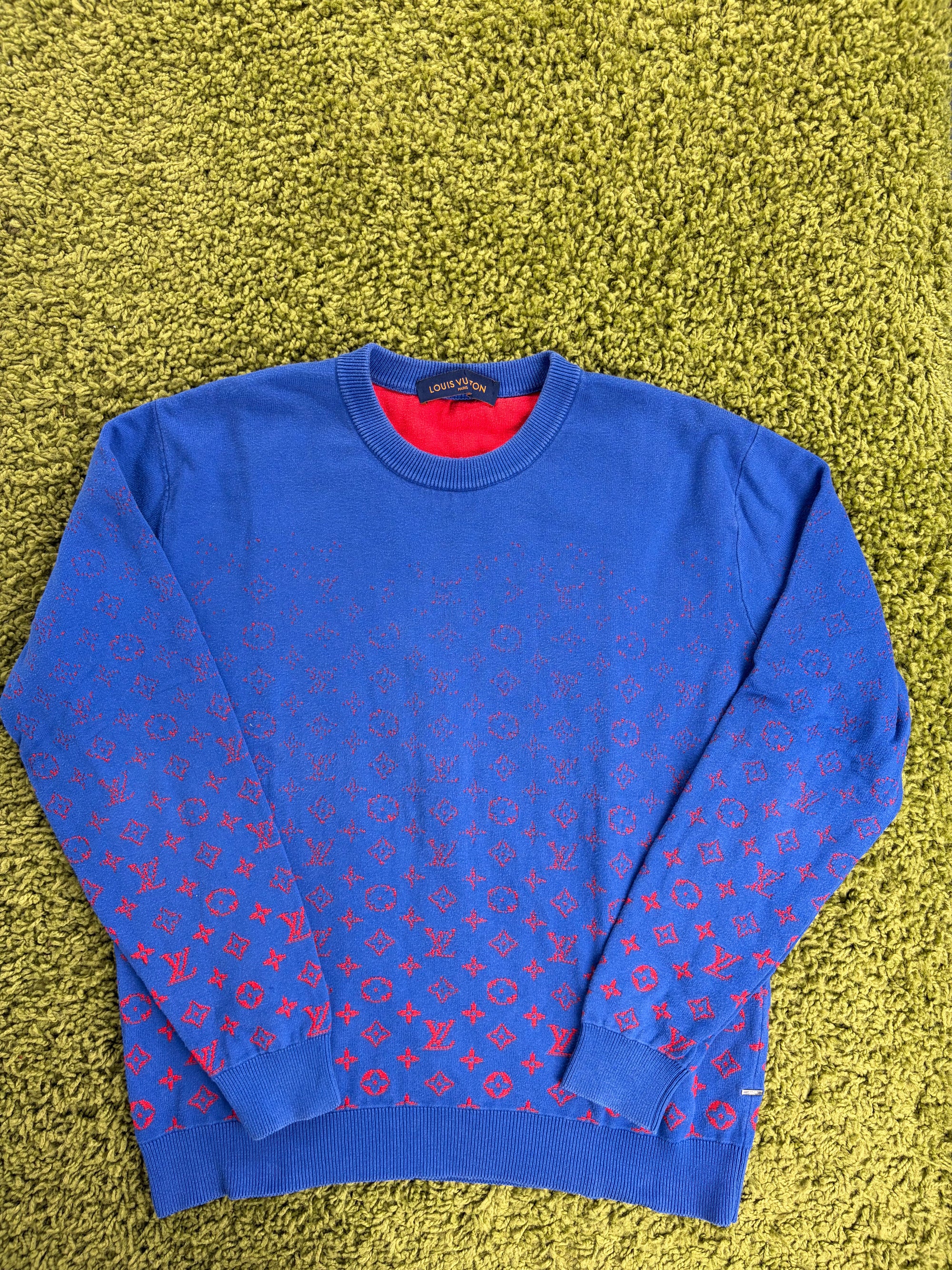 Felpa Louis Vuitton Size M blu e rossa