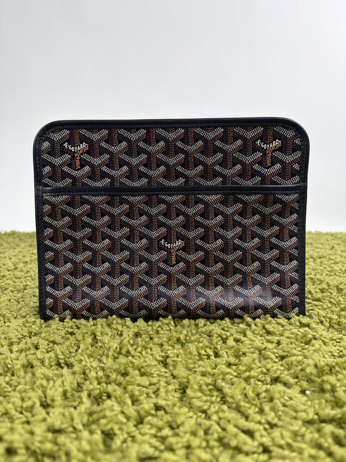 Pochette Goyard Jouvence MM in tela Goyardine Nera