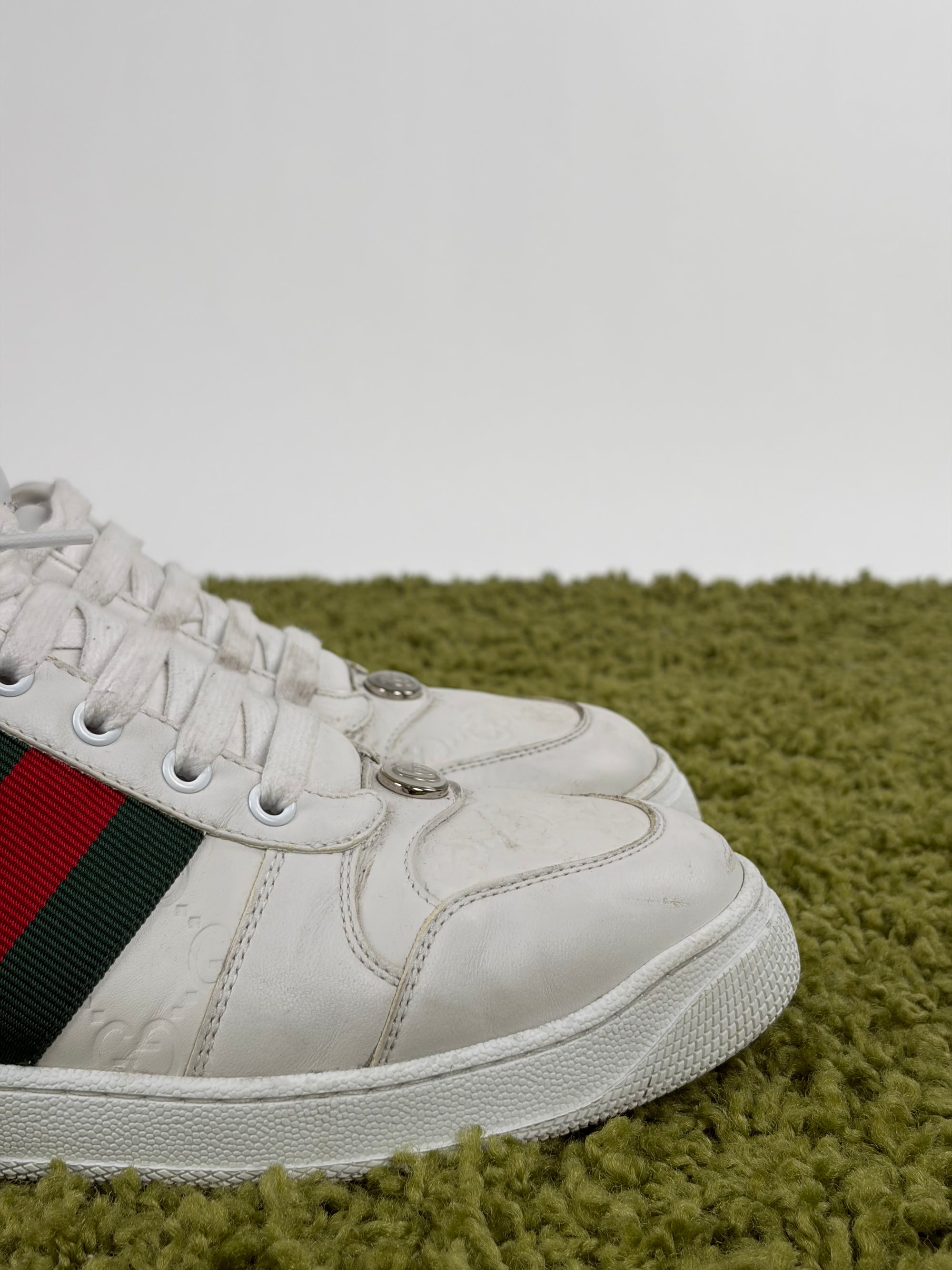 Gucci Ace Size 9=43 calza 43.5 bianche rosse e verdi