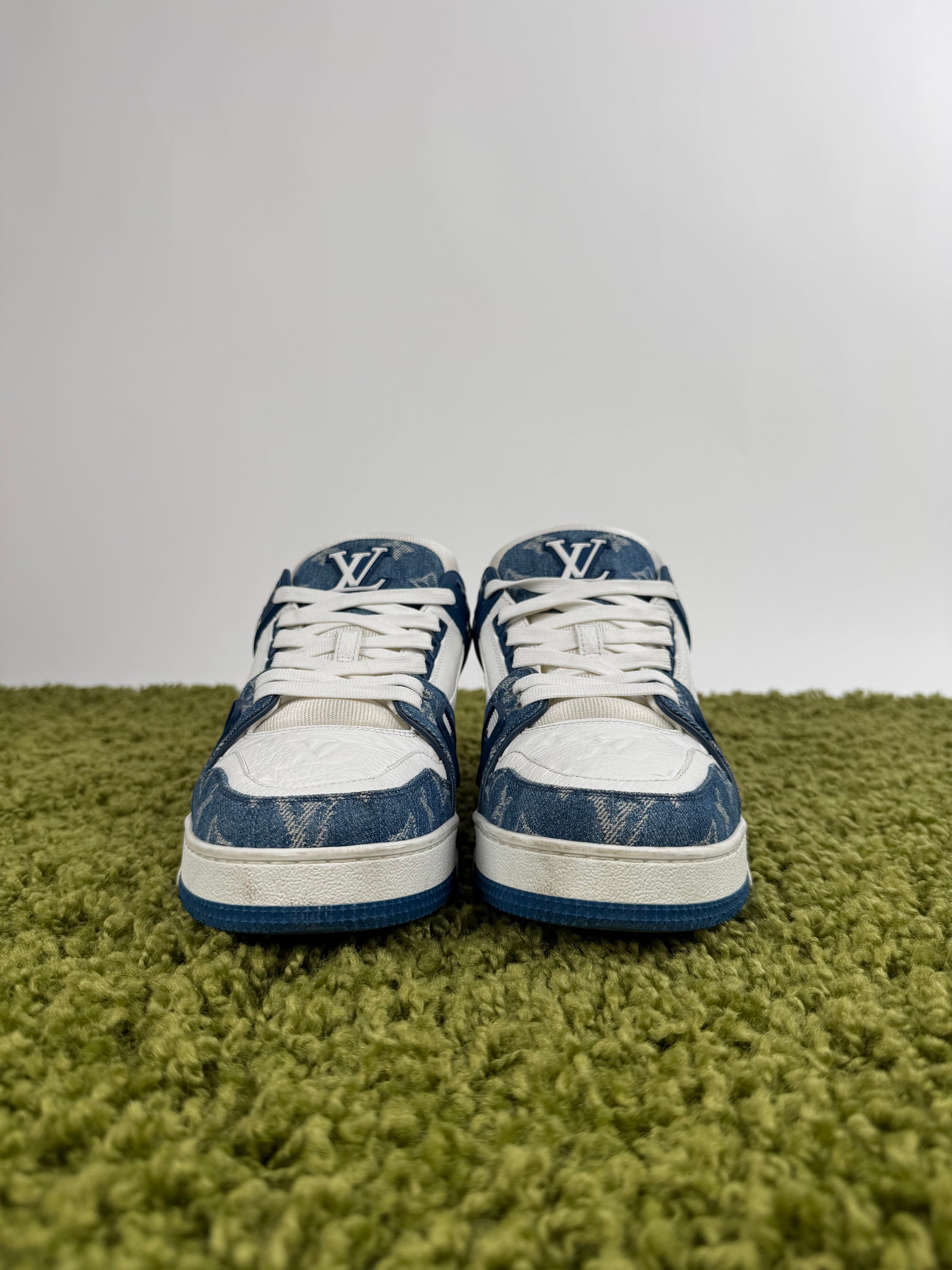 Louis Vuitton Trainer in denim Blu 8