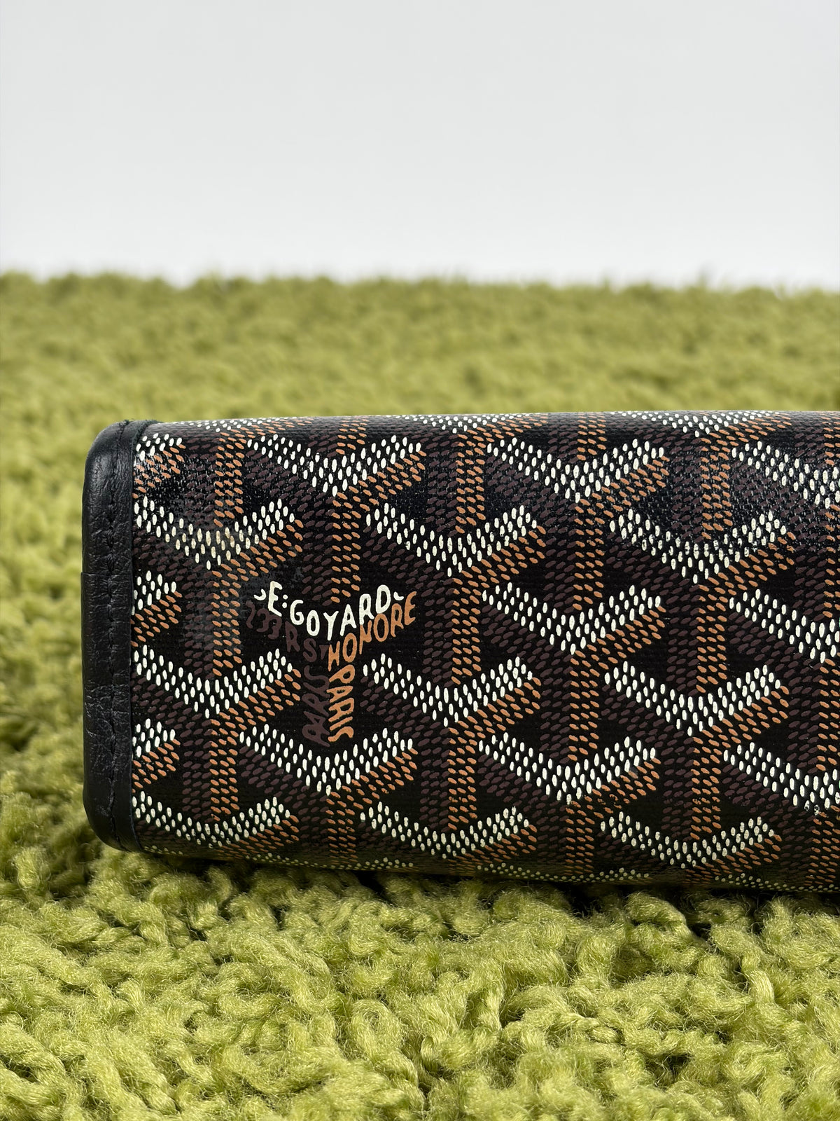 Pochette Goyard Jouvence MM in tela Goyardine Nera