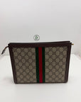 Pochette Gucci marrone verde e rosso