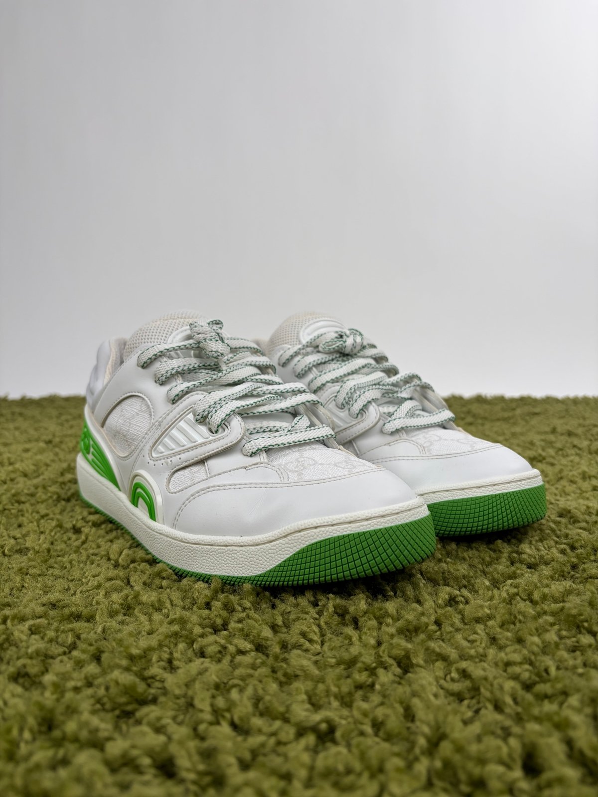 Gucci Basket Low Bianco Verde 38 - Second Hand Di Fiore