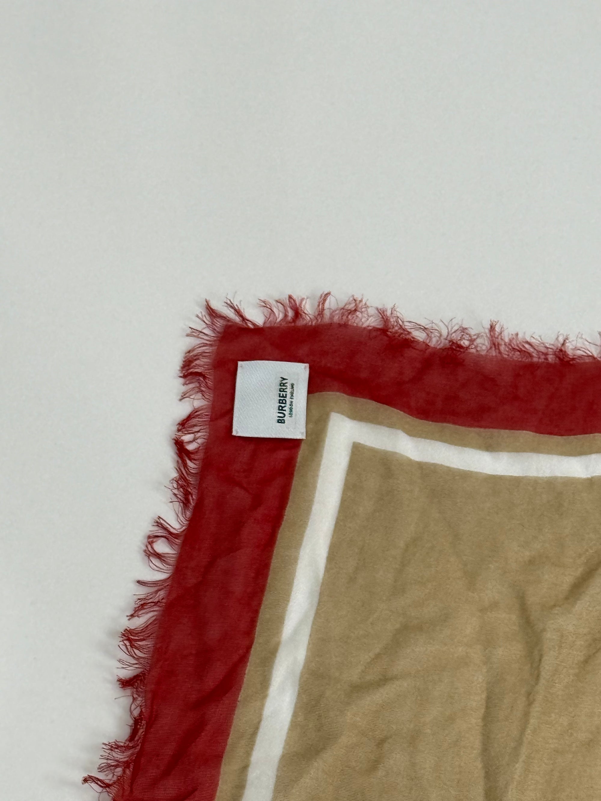 Foulard Burberry marrone rosso nero e bianco