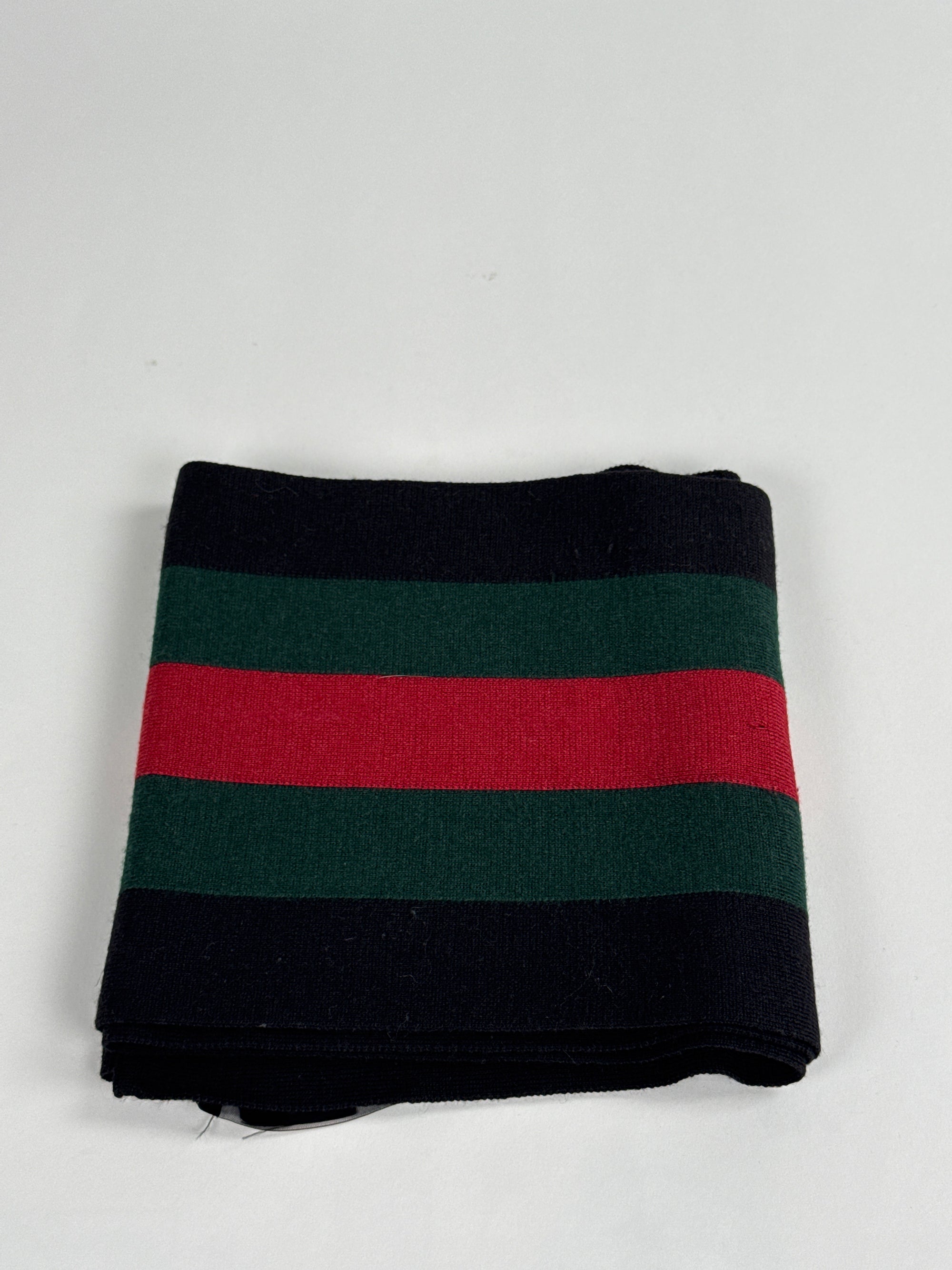 Sciarpa Gucci nera verde e rossa