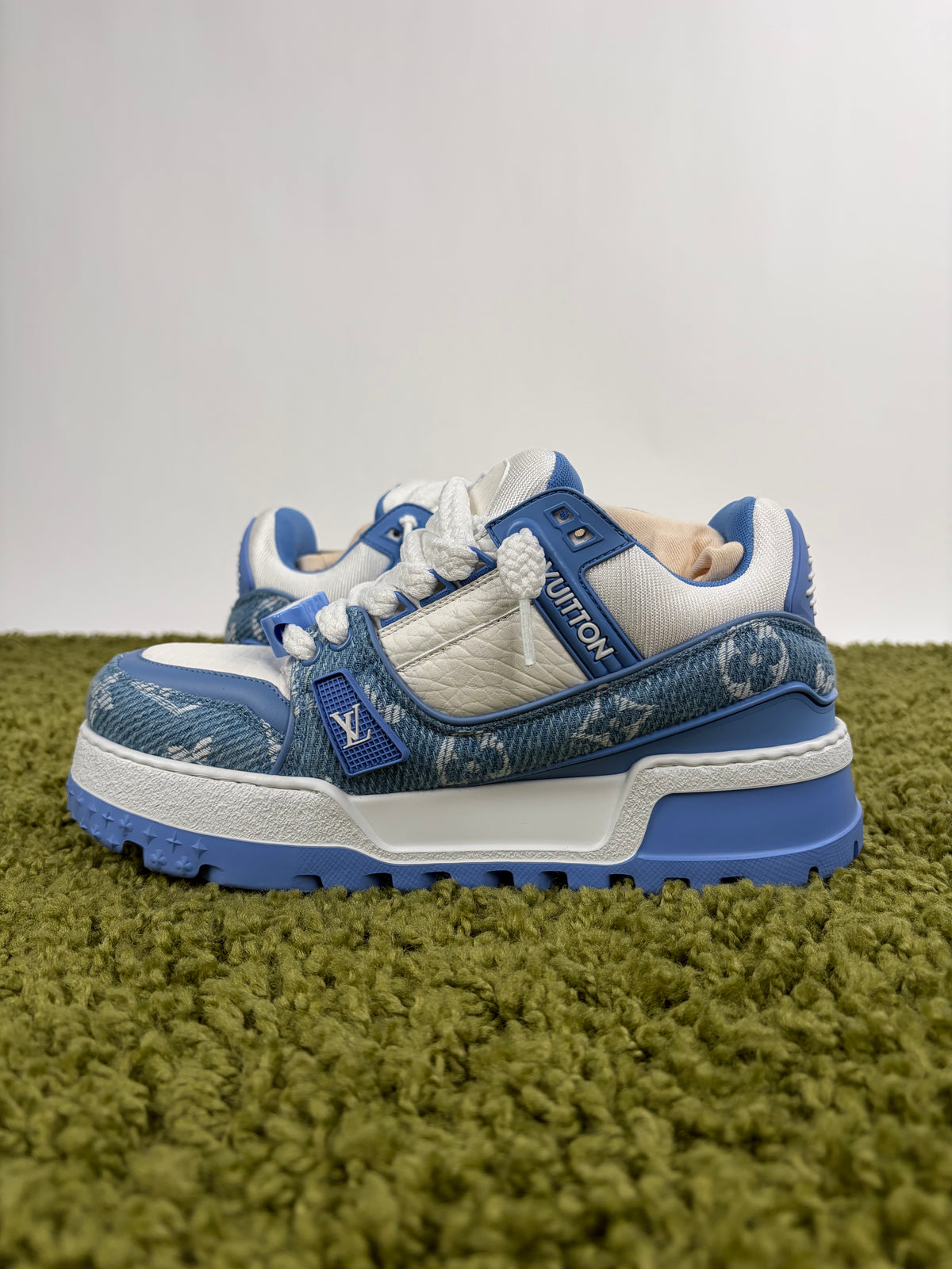 Louis Vuitton Trainer Maxi in Denim azzurro 38