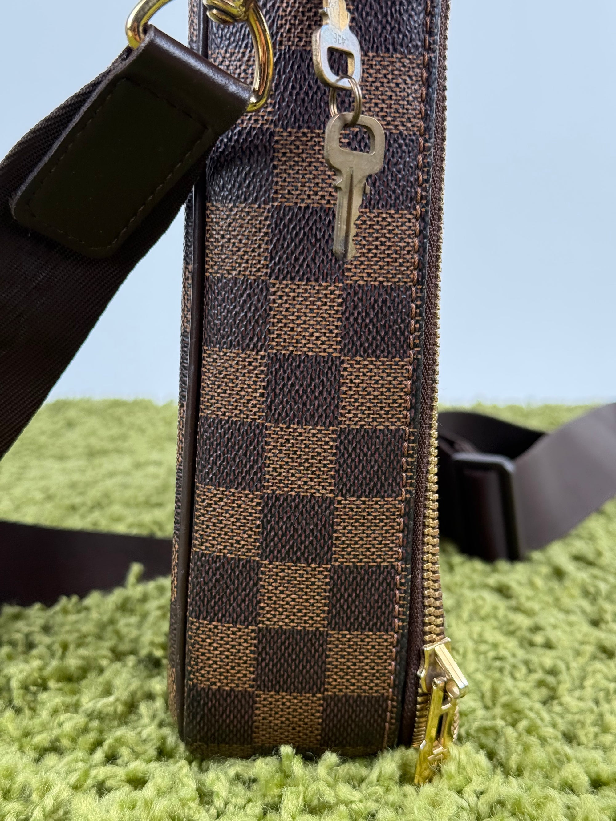 Borsa Sabana In tela Damier Ébène Louis Vuitton Marrone