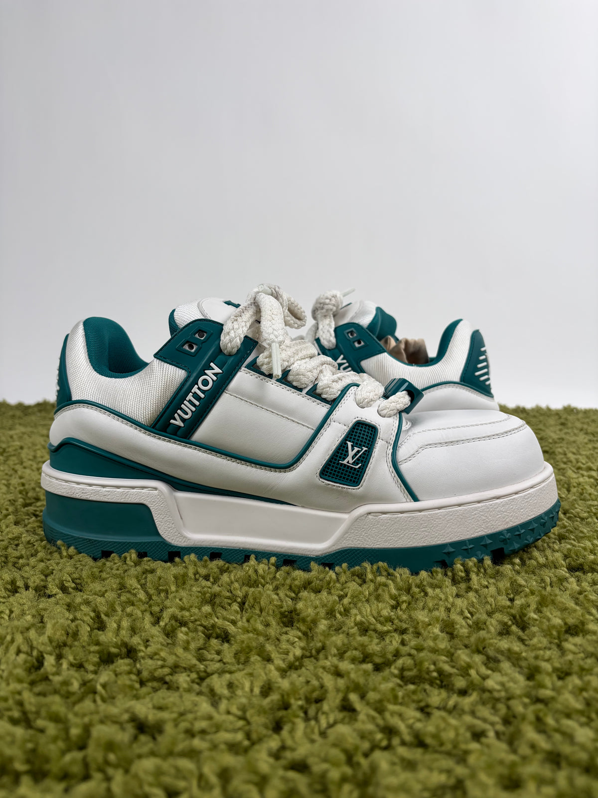 Louis Vuitton Trainer Maxi Bianca Verde 7.5