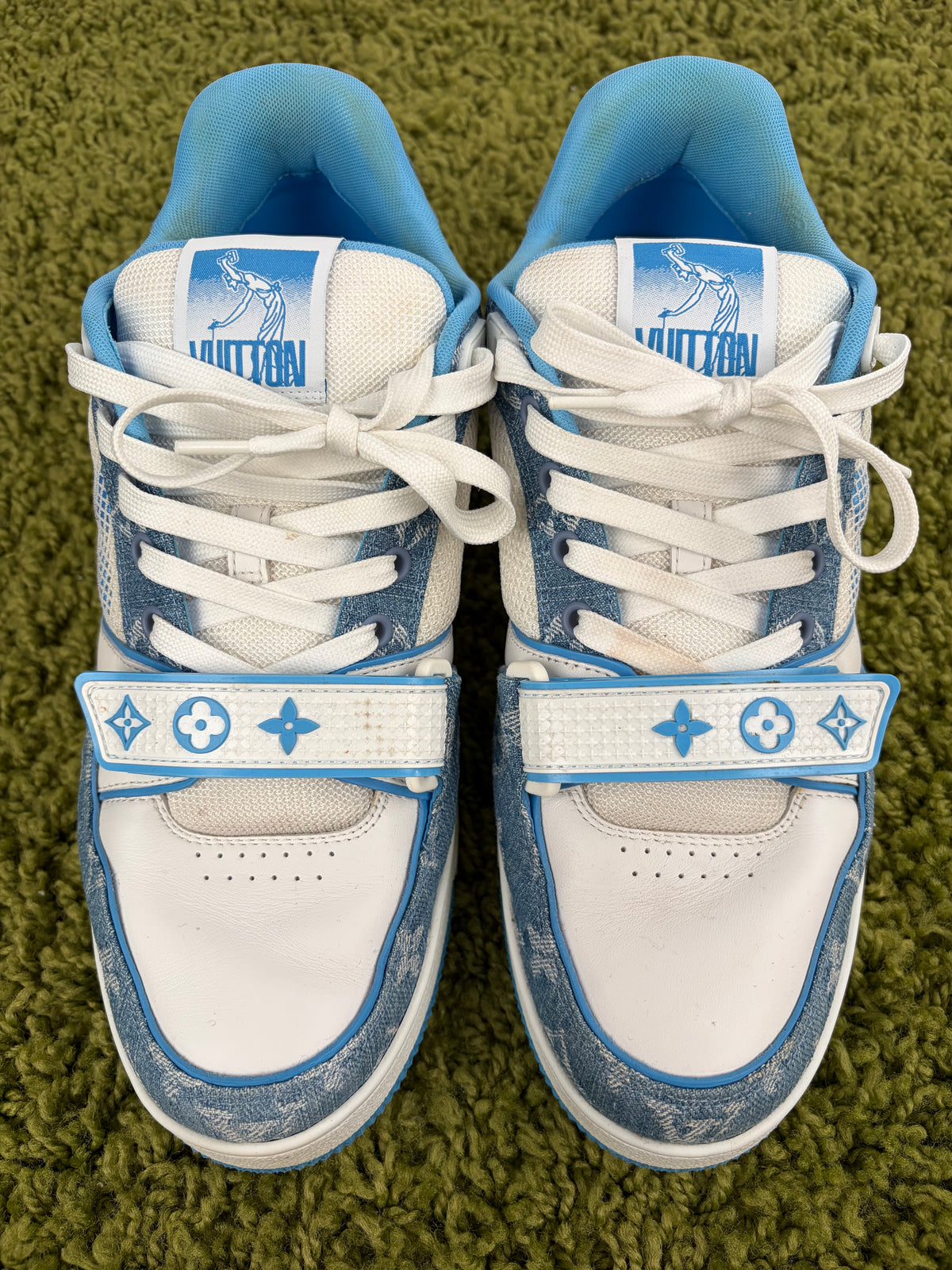 Louis Vuitton Trainer in Denim Azzurra 8