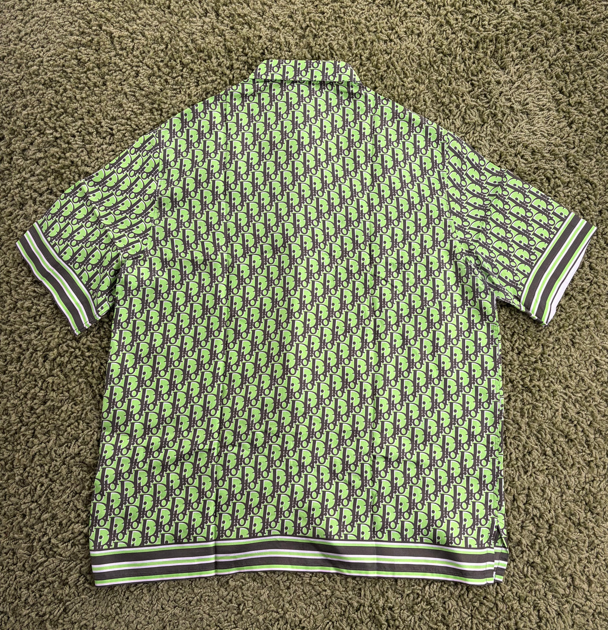 Camicia Christian Dior Oblique Pixel Verde 40