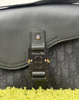 Borsa a tracolla Christian Dior Saddle con pattina Nero
