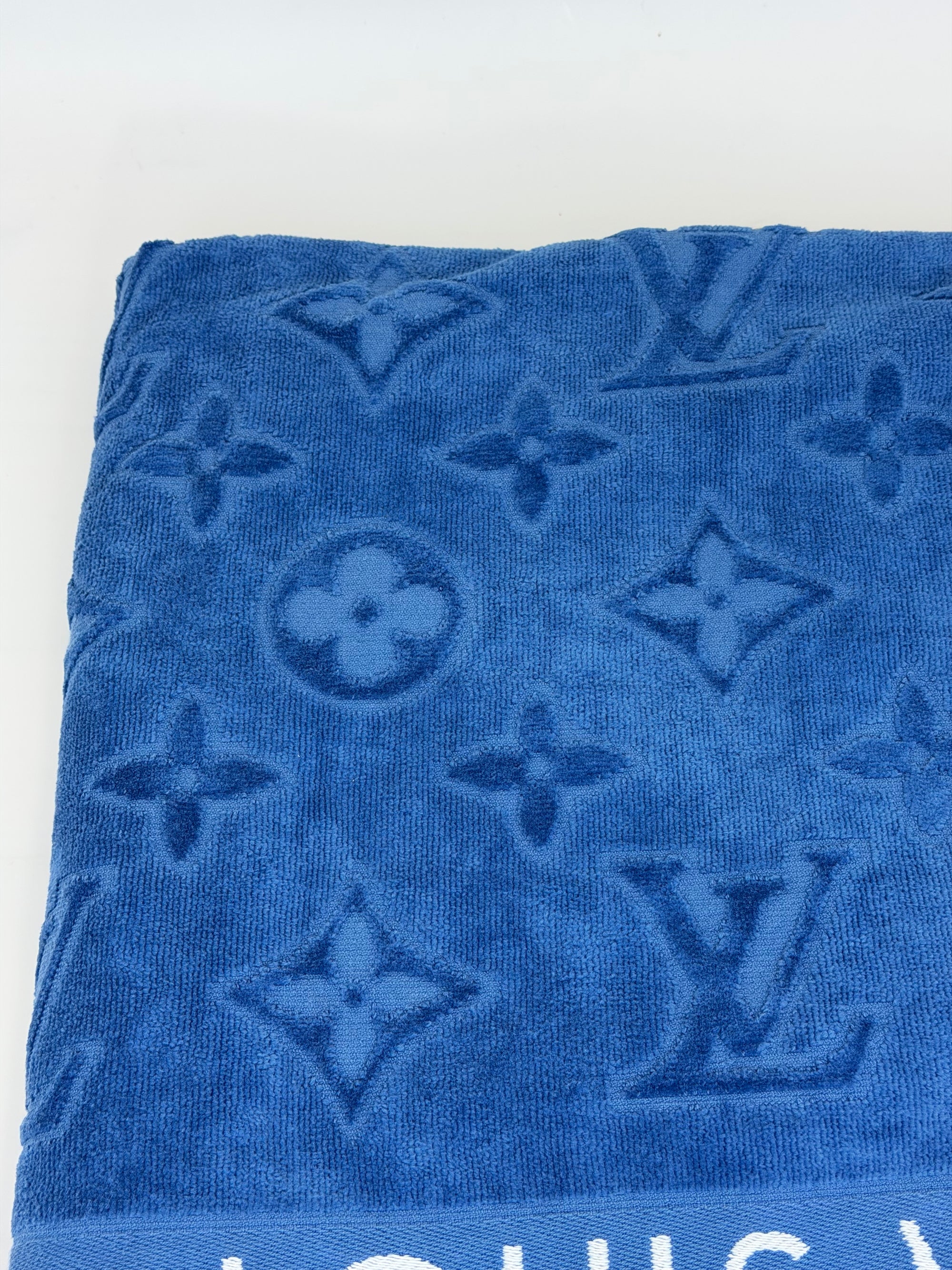 Asciugamano Louis Vuitton blu e bianco