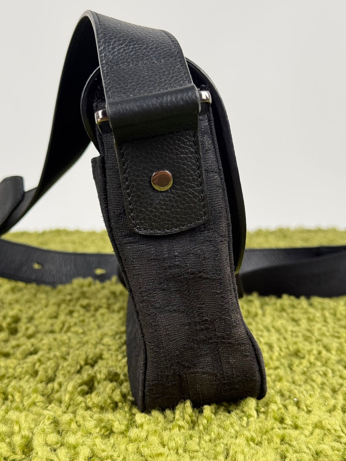 Borsa a tracolla saddle in jacquard Christian Dior Nero