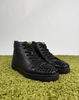 Christian Louboutin Pelle nera spike sneaker 43