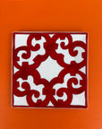 Piatto Hermes rosso e bianco