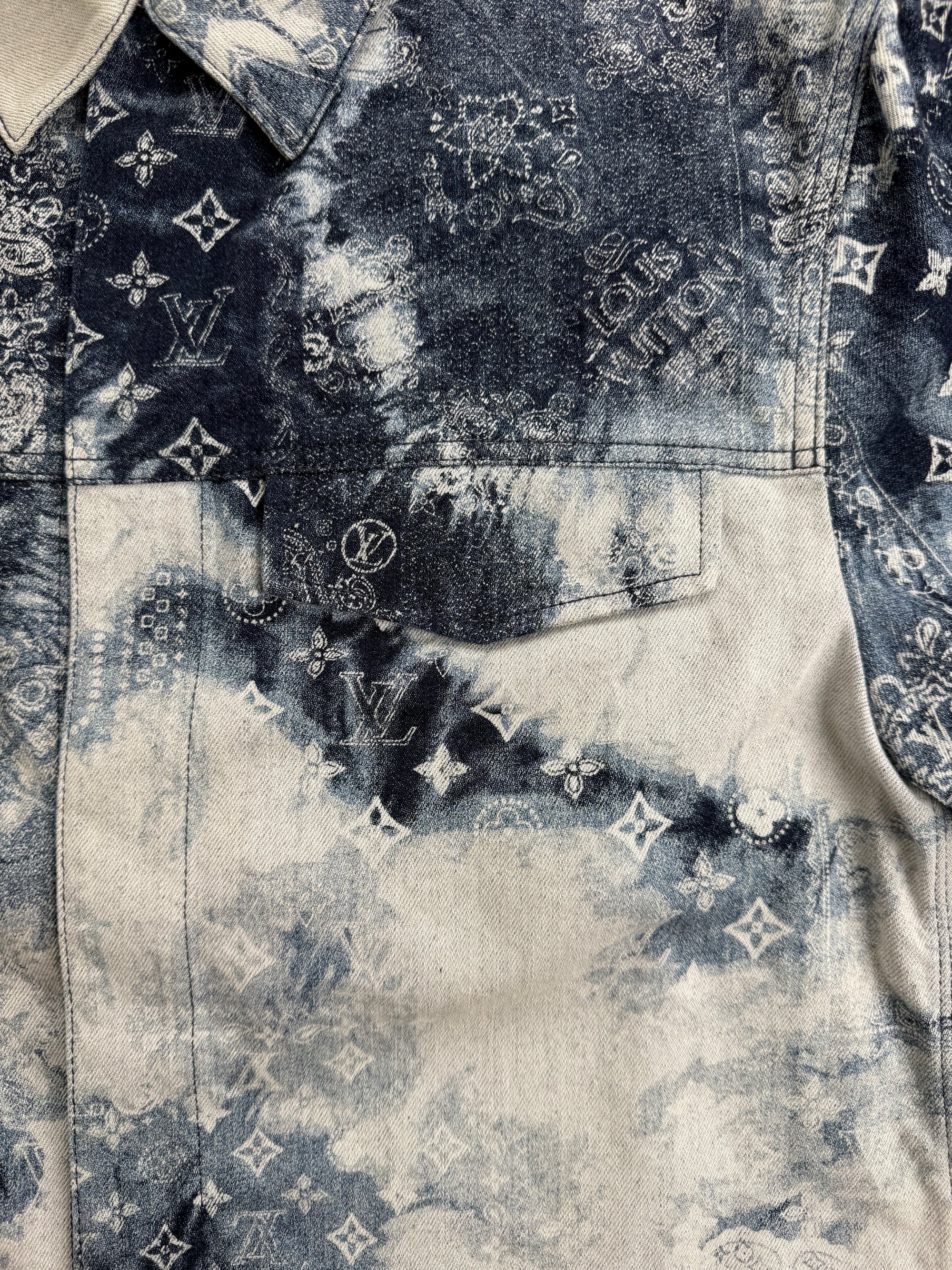Completo Louis Vuitton in denim Multicolor Camicia S Pantaloncino 30