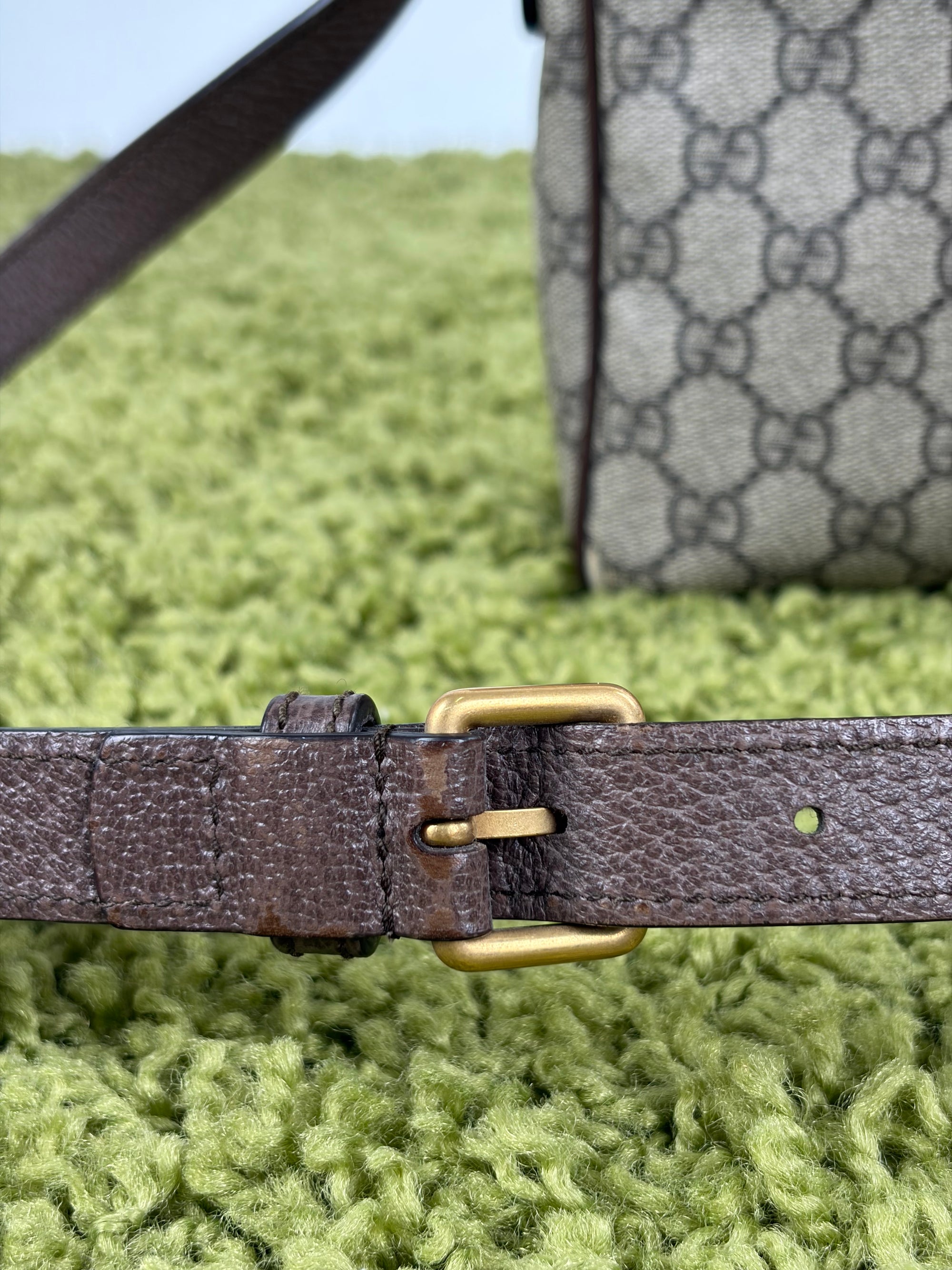 Borsello Gucci beige verde e rosso