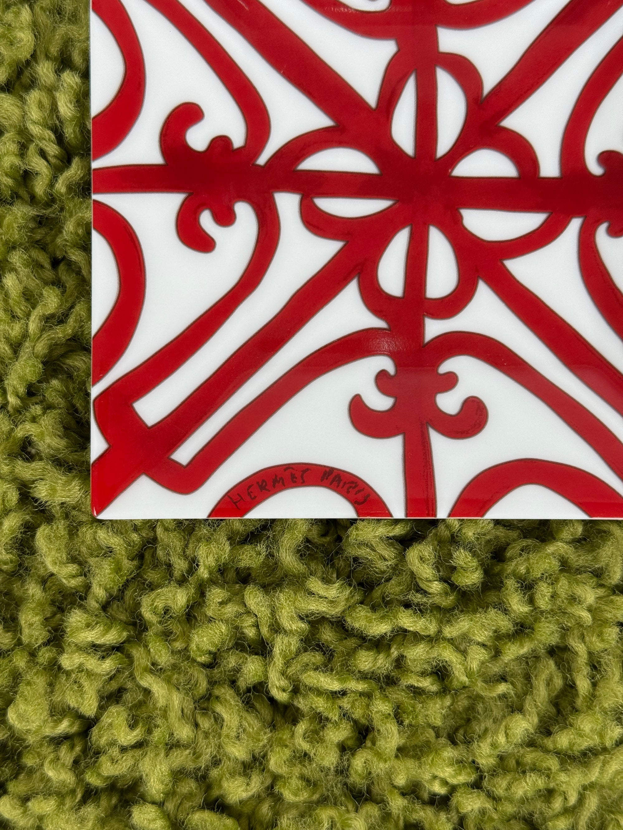 Piatto Quadrato Versace Balcon Du Guadalquivir Bianco Rosso