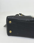Borsa Louis Vuitton V tote BB nera panna e oro