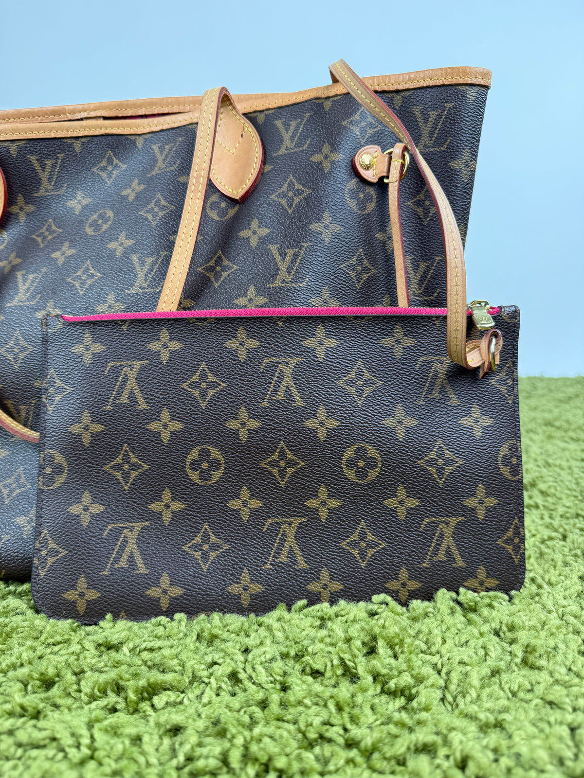 Borsa Neverfull Louis Vuitton MM Marrone