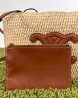 Borsa Celine Cabas Thais in rafia beige e marrone