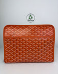 pochette Goyard misura GM verde e arancione