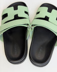 Sandalo Hermès Size 35 neri e verdi