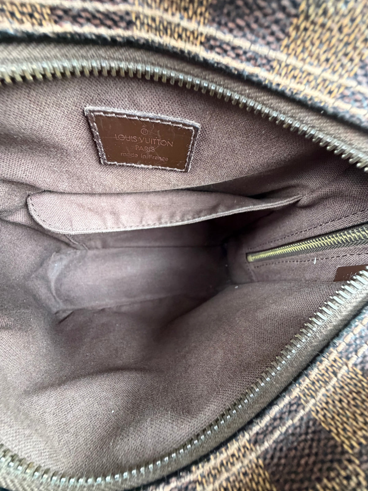 Marsupio Louis Vuitton Olav PM in tela Damier Marrone
