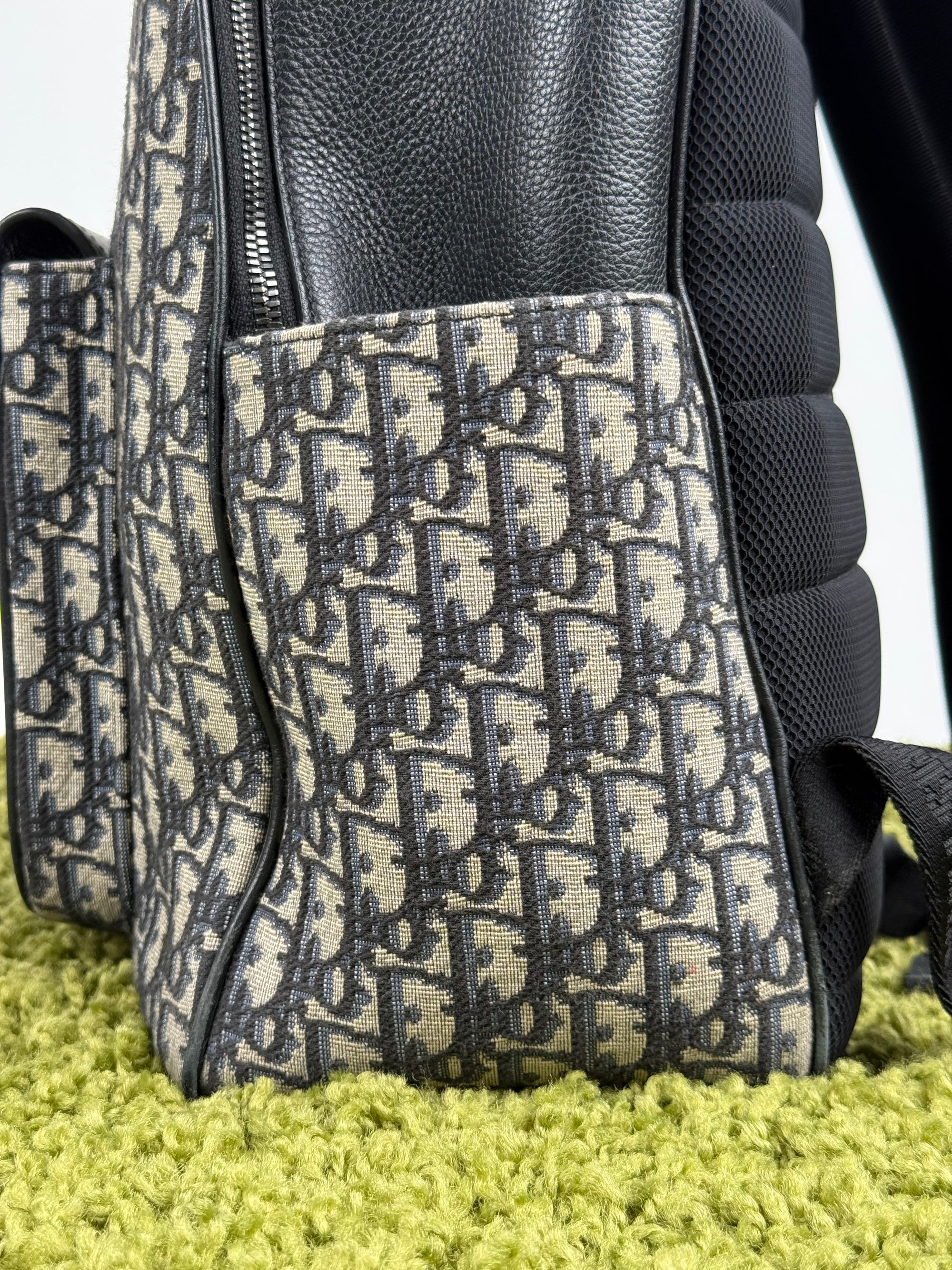 Zaino Dior Saddle In Jacquard e pelle di Vitello Grigio