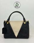 Borsa Louis Vuitton V tote BB nera panna e oro