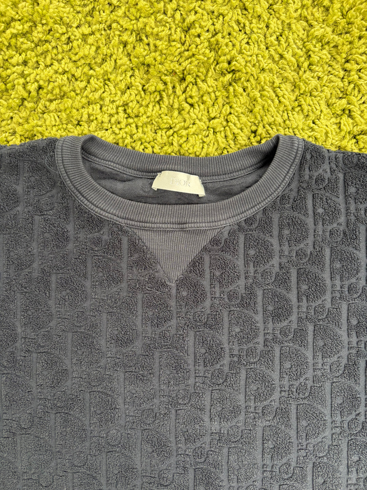 T-Shirt Christian Dior Blu Navy in jacquard oblique S