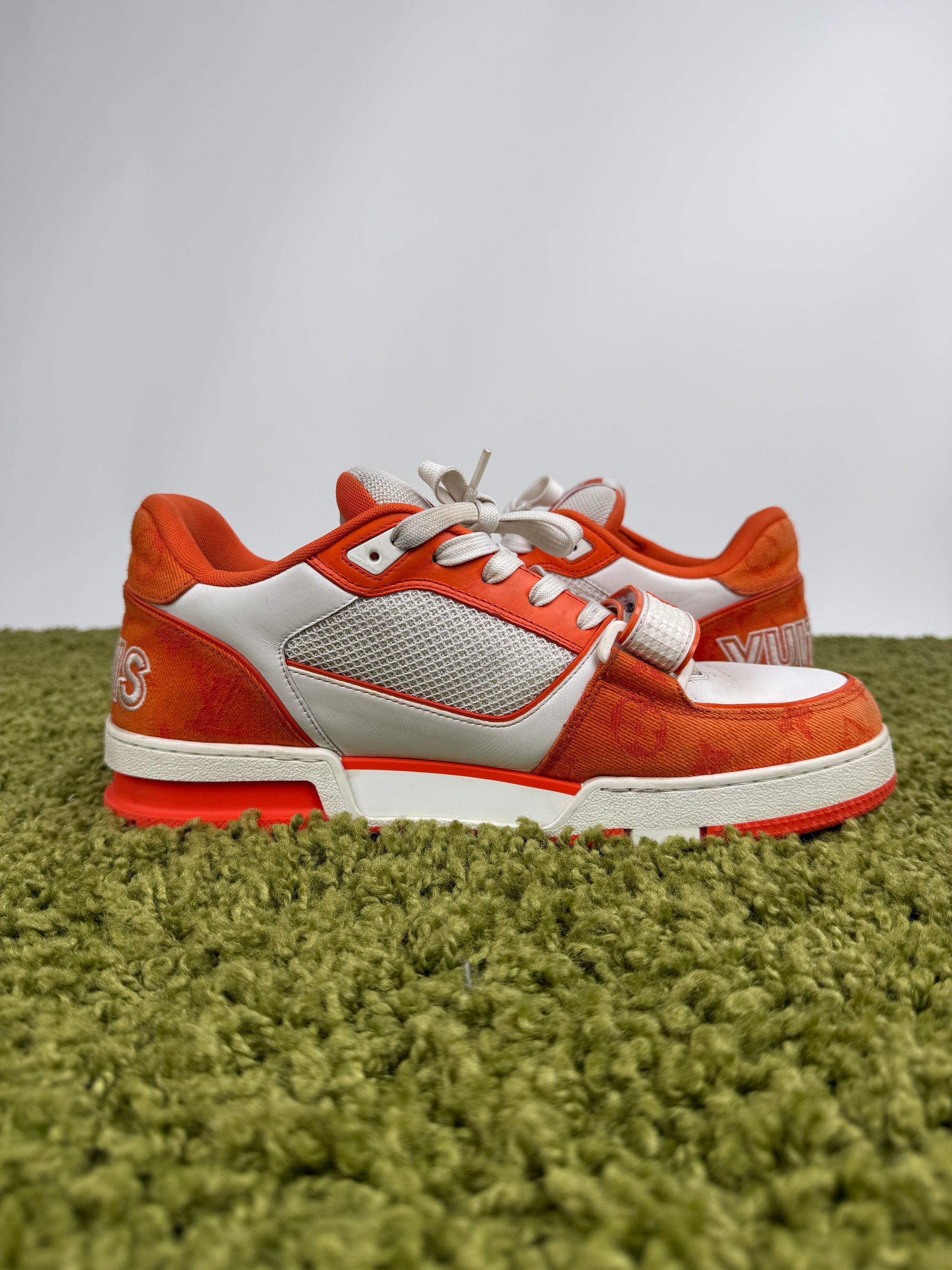 Louis Vuitton Trainer in Denim Arancione 9