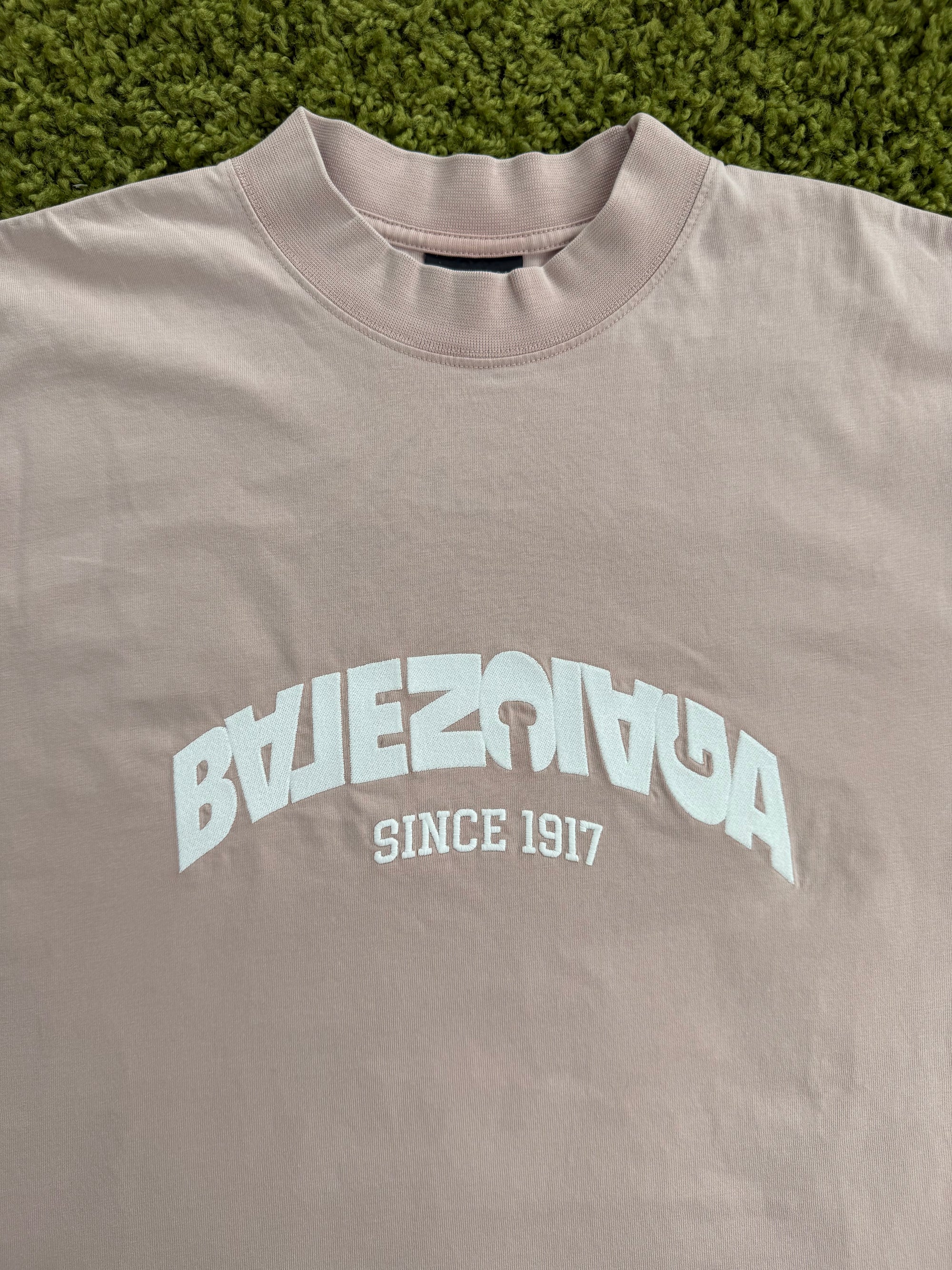 T-Shirt Back Flip Logo Peach Balenciaga Rosa S