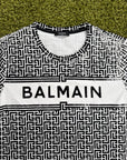 T-Shirt Balmain Monogram Bianco Nera L