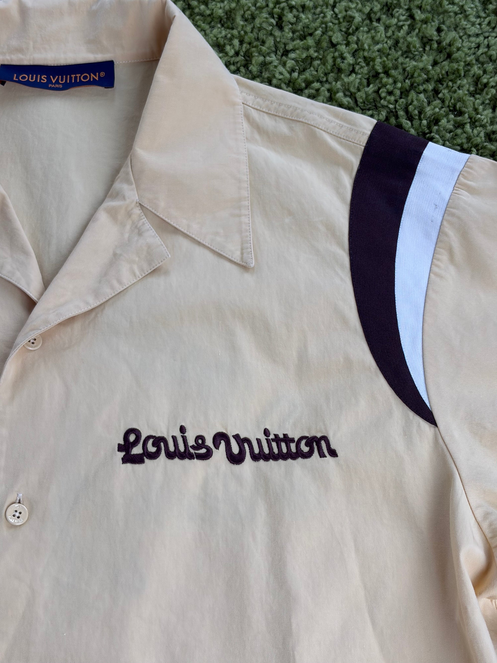 Camicia Louis Vuitton Size XL gialla marrone e bianca
