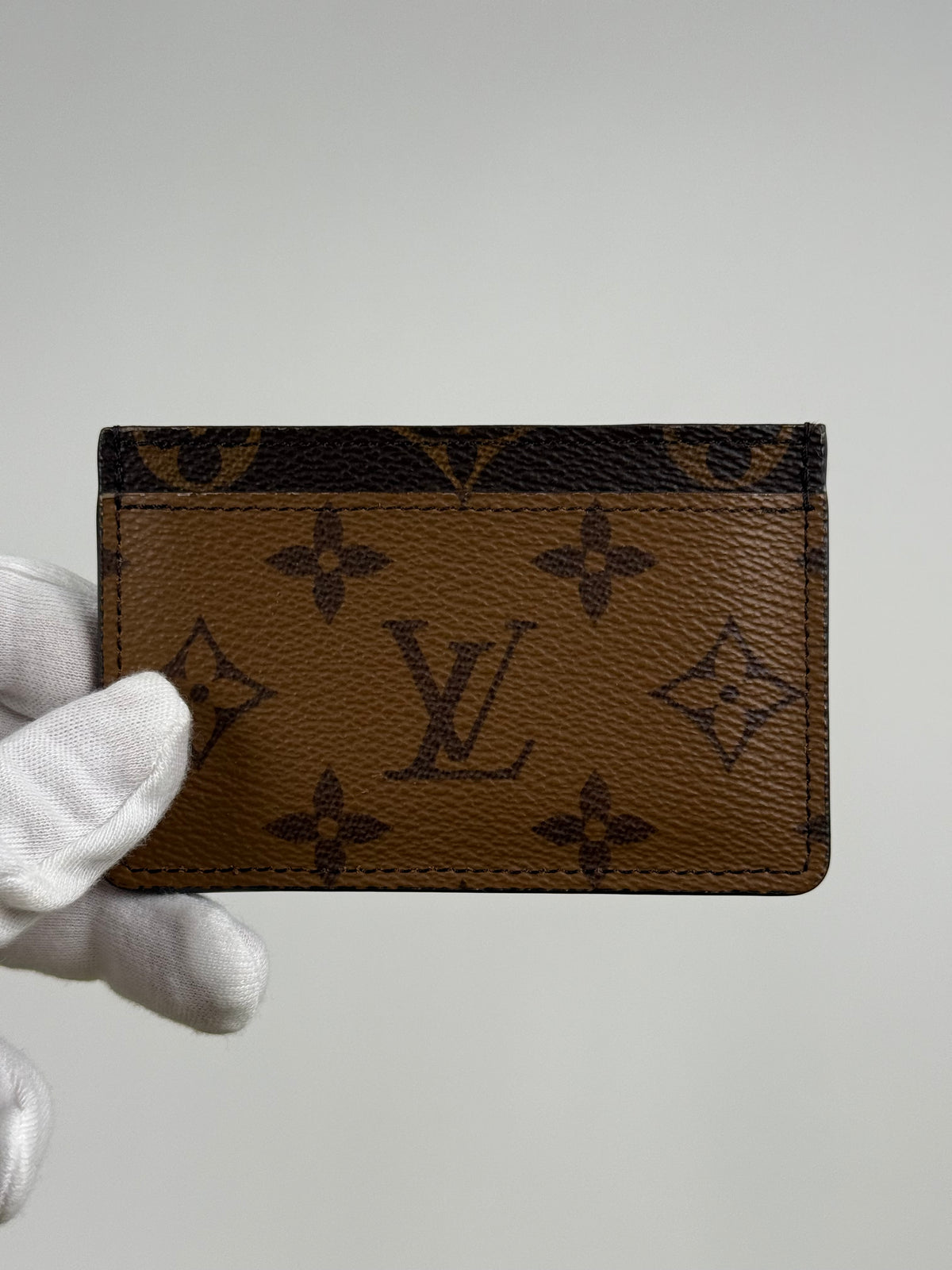 Portacarte Reverse Canvas Louis Vuitton Marrone